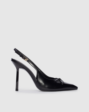 PREMIERE 70 SANDAL IN BLACK SUEDE WITH WHITE CRYSTALS
