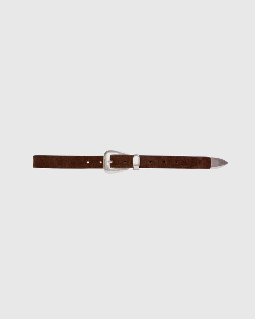 Black Suede Studio Tetra Belt Brown Suede Belts for Women display picture 1