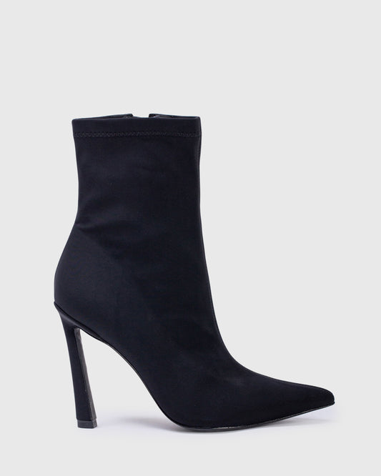 Black suede stiletto booties best sale