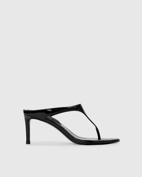 Black Suede Studio Laurel 65 Mule Black Patent Leather Mule for Women