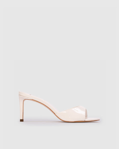 Black Suede Studio Freddie 65 Mule Coconut Patent Leather Mule for