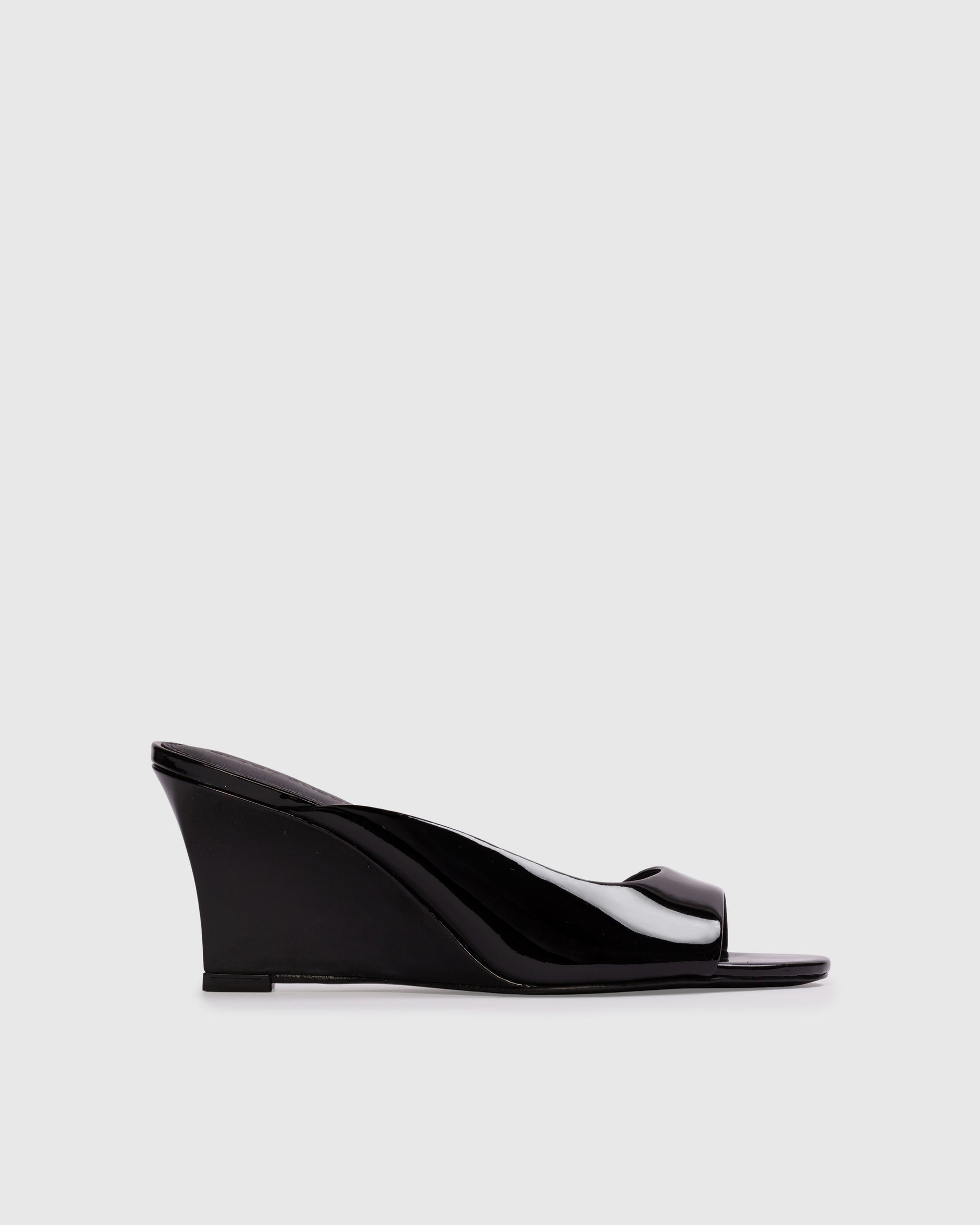 Black Suede Studio Black Kitten Heels Loafers Western Belts