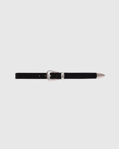 BLACK SUEDE STUDIO Leather Tetra Belt Black Suede Studio Slanted Belt - Black / Gold – Kith main image 4